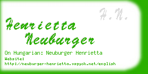 henrietta neuburger business card